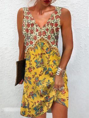 Stunning Print Sleeveless Mini Dress