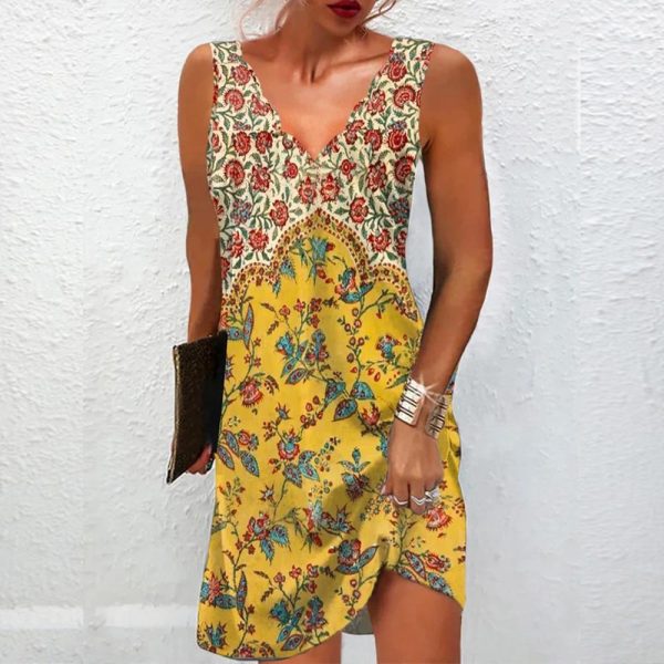 Stunning Print Sleeveless Mini Dress