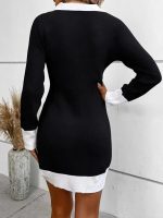 Stylish Color Block Sweater Mini Dress