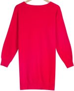 Showy Red Plain Mini Sweater Dress