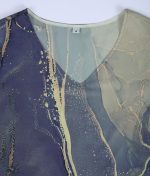 Gold Beach Ocean Waves Marble Print Mini Dress