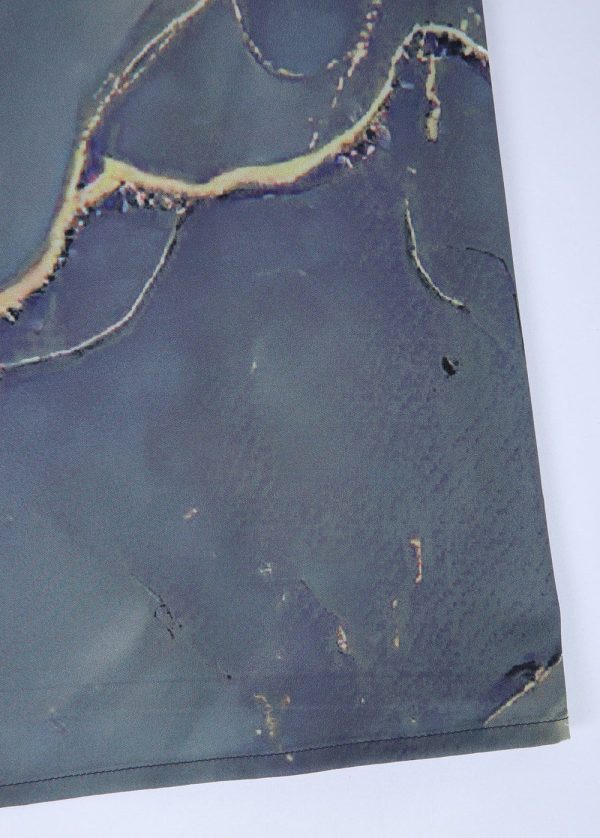 Gold Beach Ocean Waves Marble Print Mini Dress