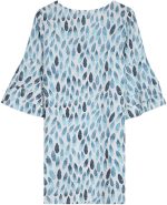 Blue Rainwater Drops ¾ Sleeve Mini Dress