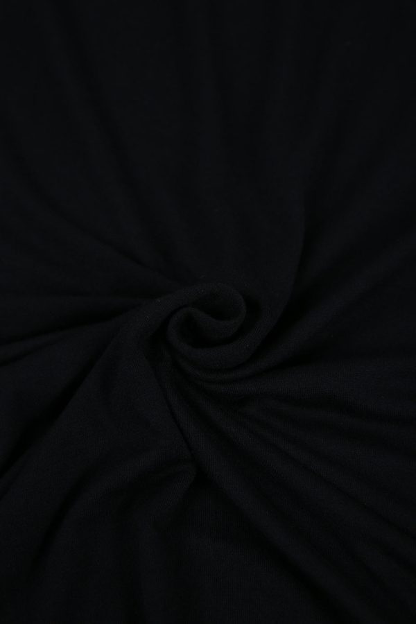 Plunging V-Neck Split Sleeve Black Mini Dress