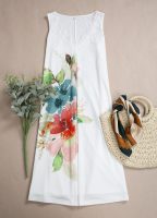 Summer Lace V-Neck Floral Mini Dress