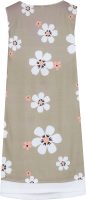 Retro Flower Coffee Brown Button Front Twofer Dress