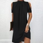 Cool Plain Short Sleeve Mini Dress