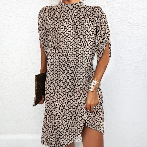 Brown Allover Print Mini Dress