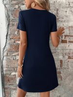 Navy Twist Front Mini Dress