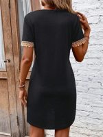 Cool Short Sleeve Black Mini Dress