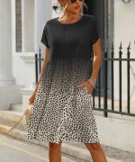 Stylish Short Sleeve Print Mini Dress