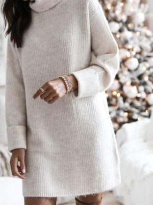 simple-plain-long-sleeve-mini-sweater-dress-2